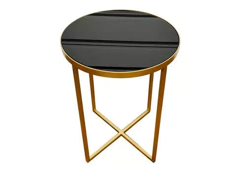 Журнальный столик со стеклянной столешницей (for miss) черный 45.0x60.0x45.0 см.