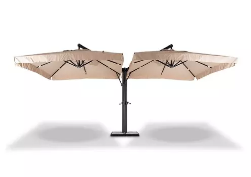 Зонт на 2 купола рим (outdoor) бежевый 300x328x300 см.
