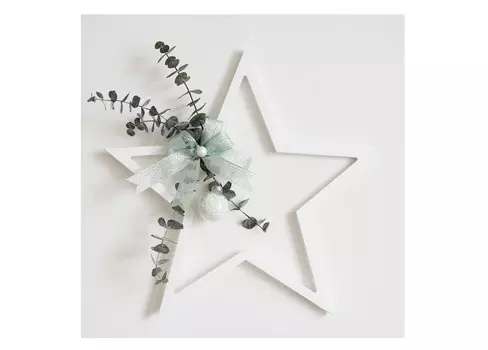 Звезда декоративная (wowbotanica) белый 30x30x1 см.