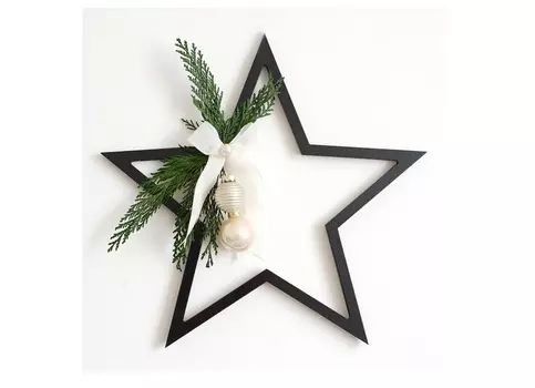 Звезда декоративная (wowbotanica) серебристый 30x30x1 см.
