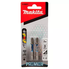 Бита Makita Impact Premier PZ3x50мм 2шт (E-03311)