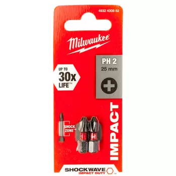 Бита Milwaukee SHOCKWAVE PH2x25мм 2шт (852)