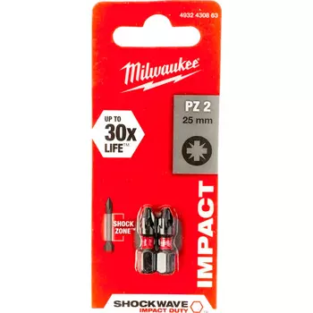 Бита Milwaukee SHOCKWAVE PZ2x25мм 2шт (863)