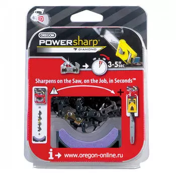 Цепь Oregon 3/8" 1,3мм 52зв + камень для заточки PowerSharp (PS52E)
