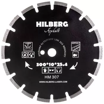 Диск алмазный по асфальту Hilberg Hard Materials 300x25.4мм (HM307)