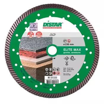 Диск алмазный по граниту и мрамору Distar Elite Max 1A1R 230х22.2мм (7018)