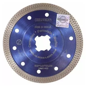 Диск алмазный по керамограниту и керамике Hilberg Турбо 125*22.2мм (HMX402)