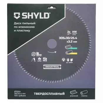Диск пильный по алюминию и пластику SHYLD 305х30/25.4мм 100Т (20690)
