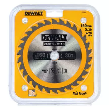 Диск пильный по дереву DeWalt CONSTRUCTION DT1932 160х20мм 30T