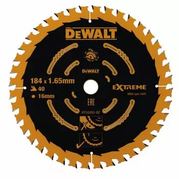 Диск пильный по дереву DeWalt CONSTRUCTION DT10303 184х16мм 40T