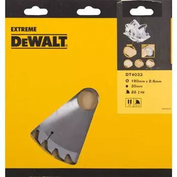Диск пильный по дереву DeWalt SERIES DT4033 190х30мм 28T