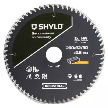 Диск пильный по ламинату SHYLD 200х32/30мм 64Т (20520)
