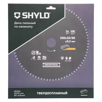 Диск пильный по ламинату SHYLD 250х32/30мм 80Т (20560)