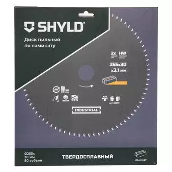 Диск пильный по ламинату SHYLD 255х30мм 80Т (20570)