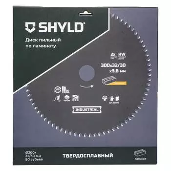 Диск пильный по ламинату SHYLD 300х32/30мм 80Т (20580)