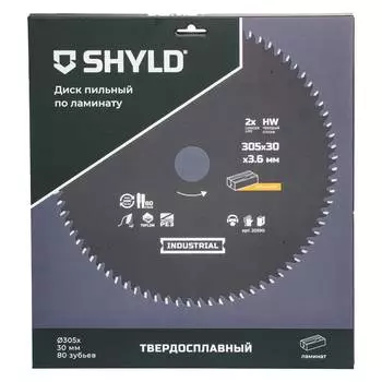 Диск пильный по ламинату SHYLD 305х30мм 80Т (20590)