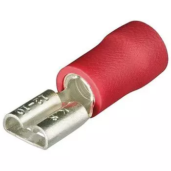 Гильзы флажковые, изолированные, красные, 2.8 x 0.5 мм, 0.5-1.0 мм, 100 шт