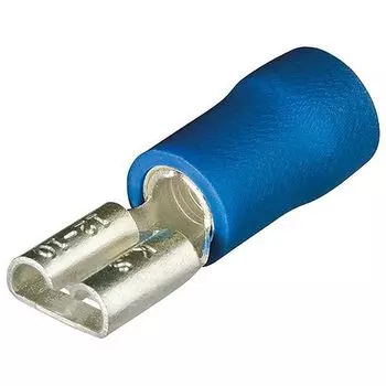 Гильзы флажковые, изолированные, синие, 7.7 x 0.8 мм, 1.5-2.5 мм, 100 шт