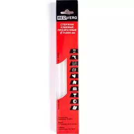 Клеевые стержни Redverg белые прозрачные 7х200мм 10шт (850002)