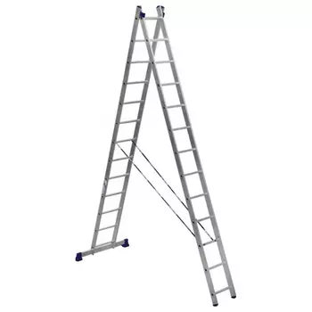 Лестница алюминиевая Алюмет двухсекционная 2x13 ступеней (5213)