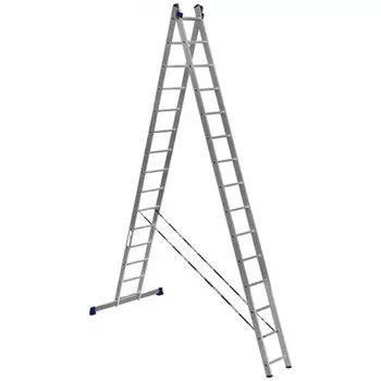 Лестница алюминиевая Алюмет двухсекционная 2x15 ступеней (6215)