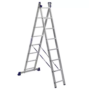 Лестница алюминиевая Алюмет двухсекционная 2x8 ступеней (5208)