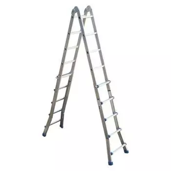 Лестница алюминиевая Алюмет телескопическая шарнирная 4x5 ступеней (TT45)