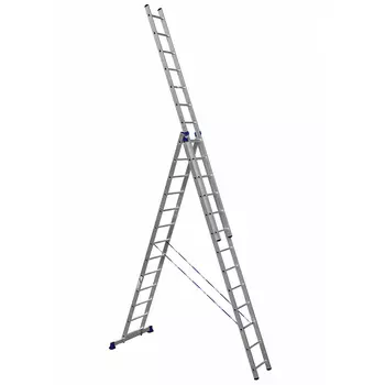 Лестница алюминиевая Алюмет трехсекционная 3x13 ступеней (6313)