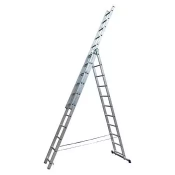 Лестница алюминиевая STAIRS трехсекционная 3x11 ступеней (AL311)