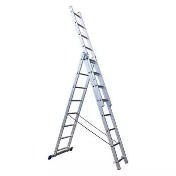 Лестница алюминиевая STAIRS трехсекционная 3x8 ступеней (AL308)