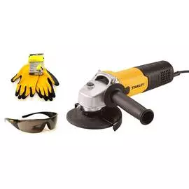 Машина шлифовальная угловая Stanley SGV115G (очки,перчатки в комплекте)