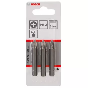 Набор бит Bosch PH2х51мм XH 3шт (522)