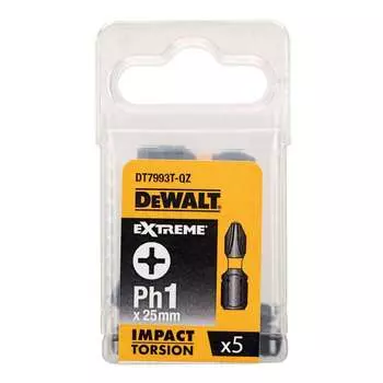 Набор бит DeWalt PH1x25мм ударные 5шт (DT7993T-QZ)