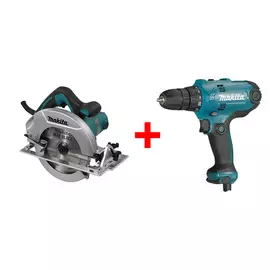 Набор инструментов Makita DK0118 (Дисковая пила HS7600 + Дрель-шуруповёрт DF0300)
