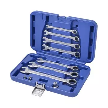 Набор комбинированных трещоточных ключей Кобальт + переходники 1/4", 3/8", 1/2" 10 предметов в кейсе 791189-10