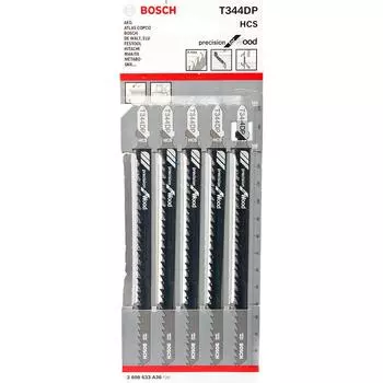 Набор пилок для лобзика по дереву Bosch T344DP 152мм 5шт (A36)
