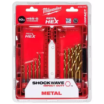 Набор сверл по металлу Milwaukee RedHEX HSS-G TiN 3-10мм 10шт (759)