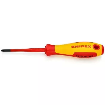 Отвёртка VDE PlusMinus Phillips PH/S 1 x 80 мм, с узким концом, длина 187 мм, диэлектрическая