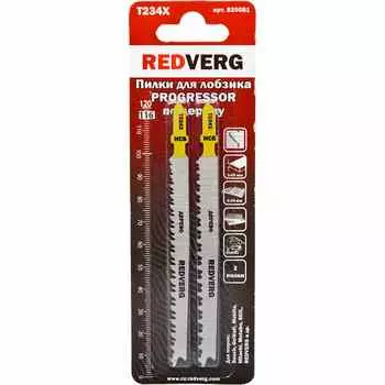 Пилка для лобзика по дереву REDVERG T234X HCS 100мм 2шт (820081)