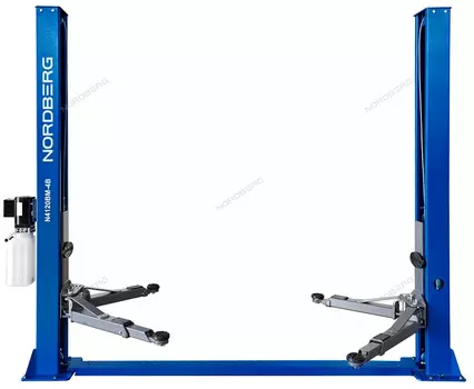 Подъемник 220V 2х стоечный 4т со снятием стопоров с одной колонны (синий)