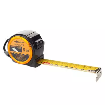 Рулетка измерительная Квалитет с фиксатором магнитная 5м х 25мм РАМ-5-25