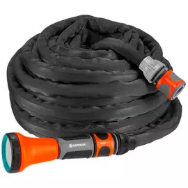 Шланг Gardena Liano 1/2" 10м + фитинги + держатель для шланга TapFix