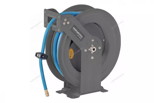 Шланг воздушный c двойным армированием на стальной катушке, гибридный ПВХ диам. 12,5х19мм, 15 м NORD