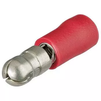 Штекеры круглые, изолированные, красные, 4 мм, 0.5-1.0 мм, 100 шт