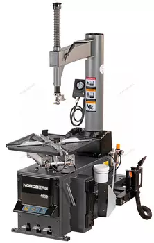 Станок шиномонтажный 380V п/автомат, 2х скор, стол с накладками, взрывная накачка, серый NORDBERG 46