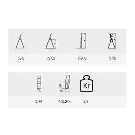 Стремянка Алюмет 3 ступени стальная двухсторонняя