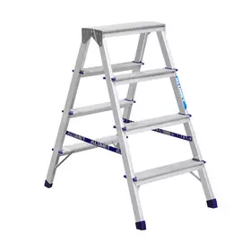 Стремянка Алюмет 4 ступени двухсторонняя алюминиевая