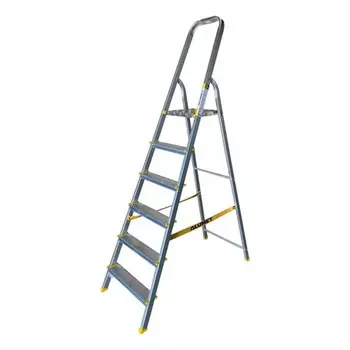 Стремянка алюминиевая Алюмет односекционная 6 ступеней (АРА 7006)