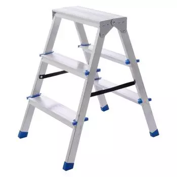 Стремянка алюминиевая STAIRS двухсекционная 2x3 ступени AS203