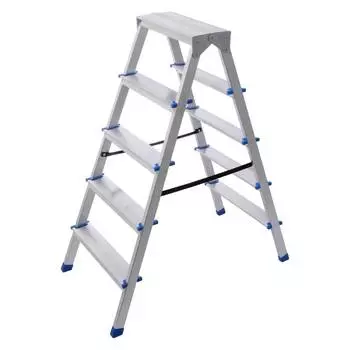Стремянка алюминиевая STAIRS двухсекционная 2x5 ступеней AS205